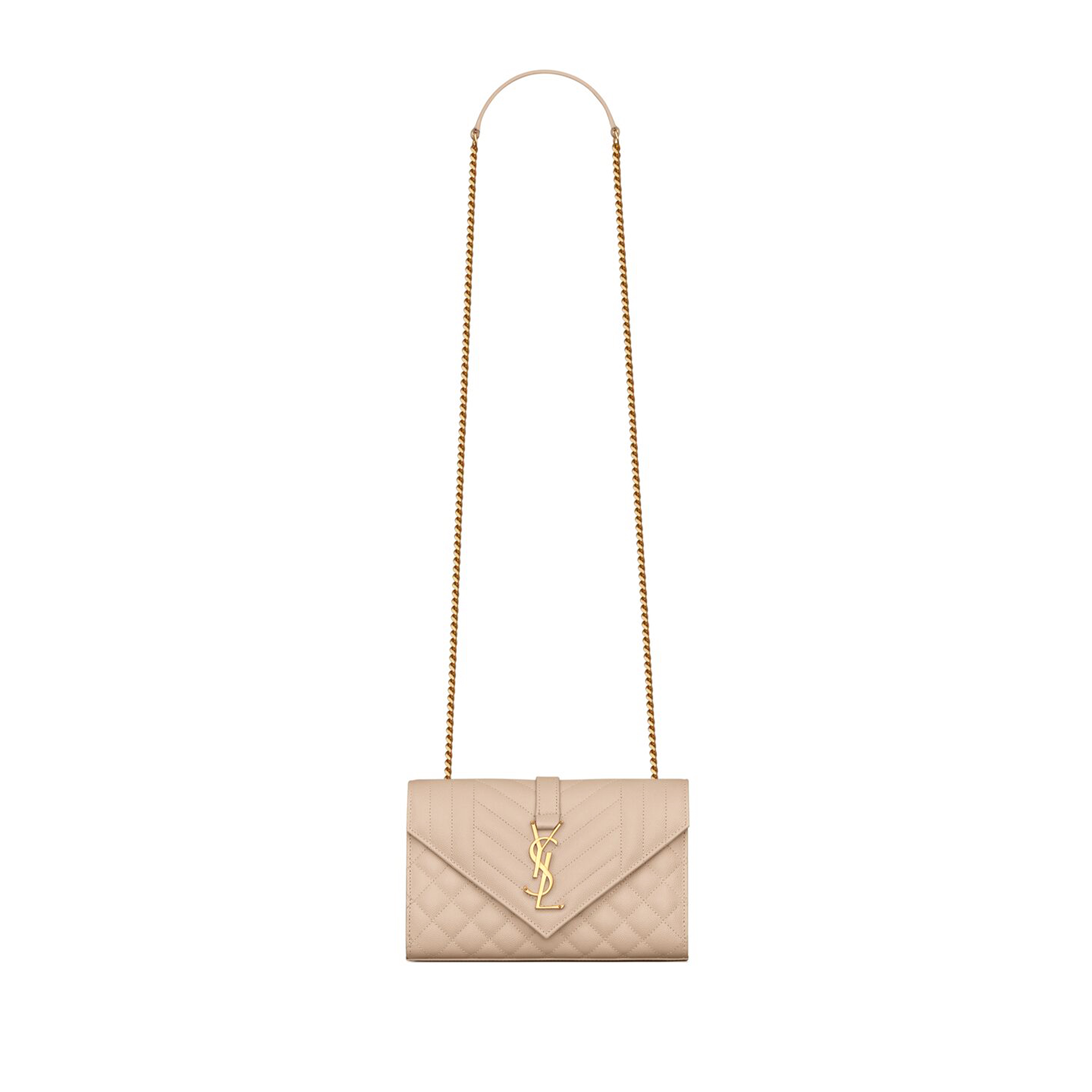 YSL ENVELOPE SMALL IN QUILTED GRAIN DE POUDRE EMBOSSED LEATHER 600195BOW912721 (21*13*6cm) YSL ENVELOPE SMALL IN QUILTED GRAIN DE POUDRE EMBOSSED LEATHER 600195BOW912721 (21*13*6cm)
